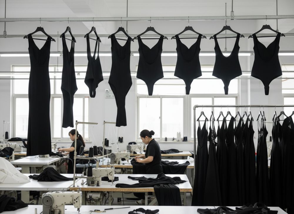 Hersteller schwarzer rückenfreier Shapewear OEM Abendgarderobe