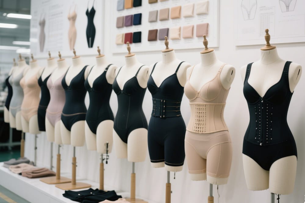 Shapewear-Modelle im Showroom von S-SHAPER