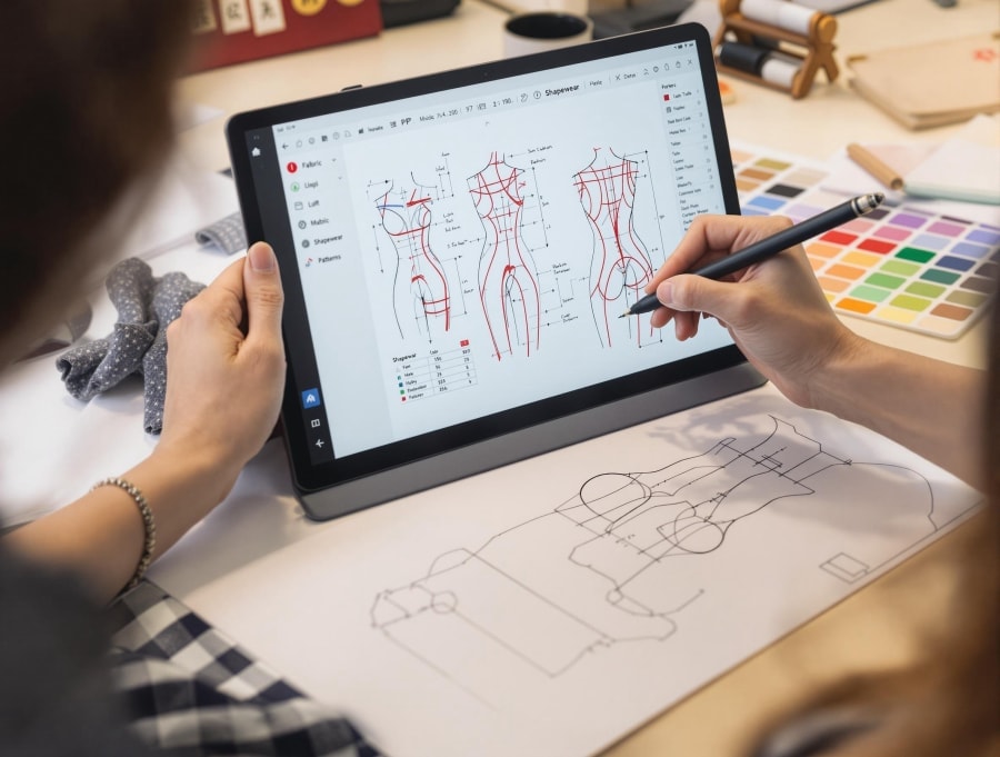 CAD-Entwicklung einer Shapewear-Konstruktion